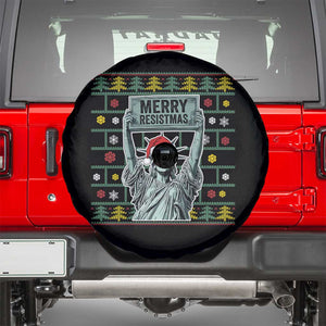 Funny Liberty Statue Ugly Sweater Gift Spare Tire Cover Merry Resistmas TS12 Black Print Your Wear