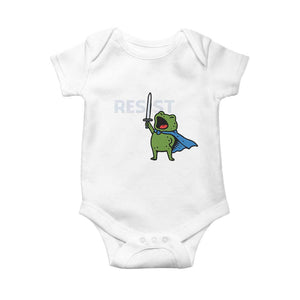 Resist Frog Warrior Baby Onesie Funny Rebel Meme Gift TS12 White Print Your Wear