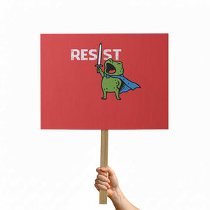 Resist Frog Warrior Protest Sign Funny Rebel Meme Gift TS12 Horizontal 18" × 24" Red Print Your Wear