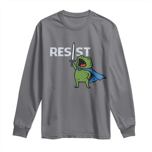 Resist Frog Warrior Long Sleeve Shirt Funny Rebel Meme Gift TS12 Charcoal Print Your Wear