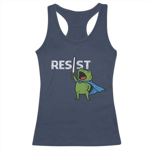 Resist Frog Warrior Racerback Tank Top Funny Rebel Meme Gift TS12 Navy Print Your Wear