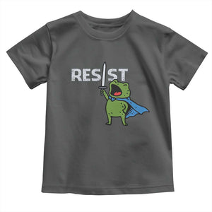 Resist Frog Warrior Toddler T Shirt Funny Rebel Meme Gift TS12 Dark Heather Print Your Wear