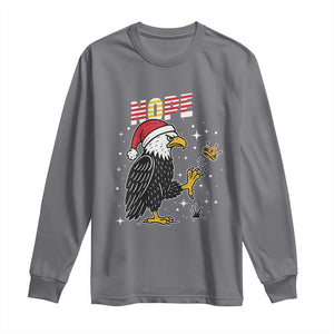 Funny Eagle No Kings In America Christmas 2025 Long Sleeve Shirt TS12 Charcoal Print Your Wear