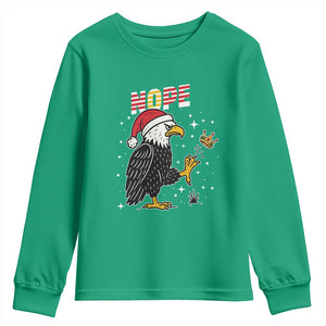 Funny Eagle No Kings In America Christmas 2025 Youth Sweatshirt TS12 Irish Green Print Your Wear