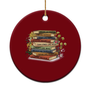 Black History Leaders Book Ceramic Ornament African American Teachers TS12 1pc Red Print Your Wear