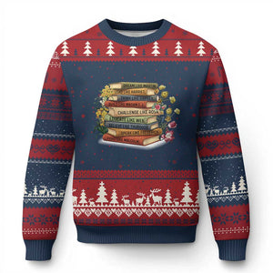 Black History Leaders Book Ugly Christmas Sweater African American Teachers TS12 Navy Red Print Your Wear
