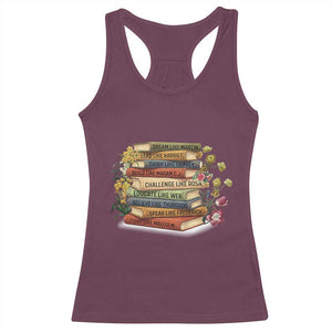Black History Leaders Book Racerback Tank Top African American Teachers TS12 Maroon Print Your Wear