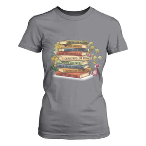 Black History Leaders Book T Shirt For Women African American Teachers TS12 Charcoal Print Your Wear