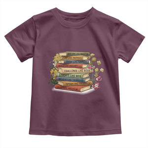 Black History Leaders Book Toddler T Shirt African American Teachers TS12 Maroon Print Your Wear