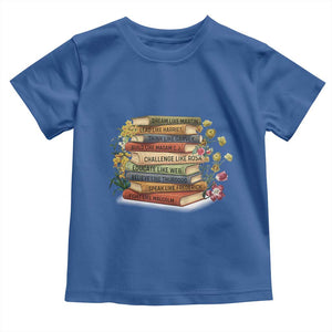 Black History Leaders Book Toddler T Shirt African American Teachers TS12 Royal Blue Print Your Wear