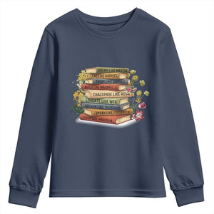 Black History Leaders Book Youth Sweatshirt African American Teachers TS12 Navy Print Your Wear