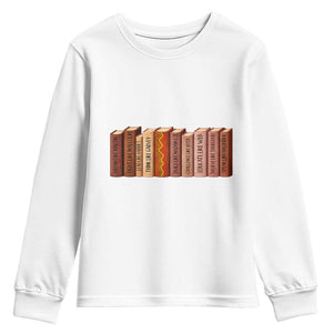 African American Teachers Gift Youth Sweatshirt Black History Leaders Book TS12 White Print Your Wear