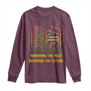 Black History Leaders Book Long Sleeve Shirt African American History For Teachers TS12 Maroon Print Your Wear