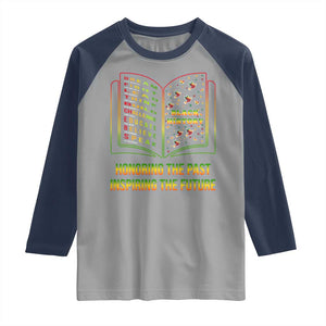 Black History Leaders Book Raglan Shirt African American History For Teachers TS12 Sport Gray Navy Print Your Wear
