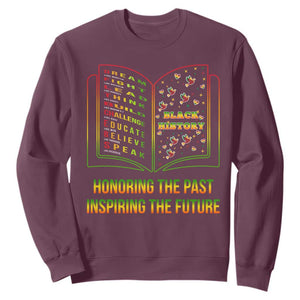 Black History Leaders Book Sweatshirt African American History For Teachers TS12 Maroon Print Your Wear