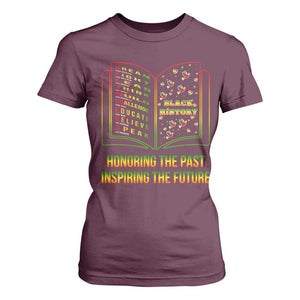 Black History Leaders Book T Shirt For Women African American History For Teachers TS12 Maroon Print Your Wear