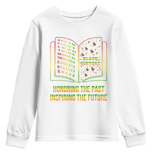 Black History Leaders Book Youth Sweatshirt African American History For Teachers TS12 White Print Your Wear