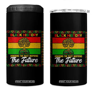 Black History Month 4 in 1 Can Cooler Tumbler Honoring The Past Inspiring The Future TS12 One Size: 16 oz Black Print Your Wear