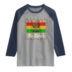 Black History Month Raglan Shirt Honoring The Past Inspiring The Future TS12 Sport Gray Navy Print Your Wear