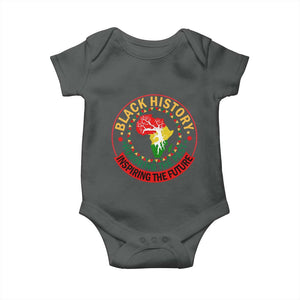 Inspiring The Future Honoring The Past Baby Onesie African American Heritage TS12 Dark Heather Print Your Wear