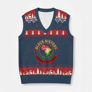 Inspiring The Future Honoring The Past V-Neck Knit Sweater Vest African American Heritage TS12 Navy Red Print Your Wear