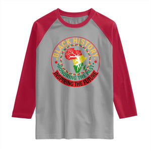 Inspiring The Future Honoring The Past Raglan Shirt African American Heritage TS12 Sport Gray Red Print Your Wear