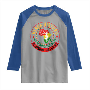 Inspiring The Future Honoring The Past Raglan Shirt African American Heritage TS12 Sport Gray Royal Print Your Wear