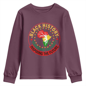 Inspiring The Future Honoring The Past Youth Sweatshirt African American Heritage TS12 Maroon Print Your Wear