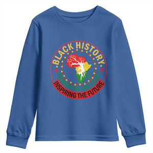 Inspiring The Future Honoring The Past Youth Sweatshirt African American Heritage TS12 Royal Blue Print Your Wear