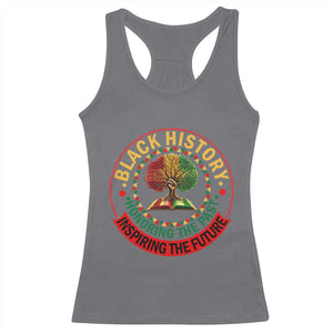 Black History Month Quote Racerback Tank Top Honoring The Past Inspiring The Future Gift TS12 Charcoal Print Your Wear