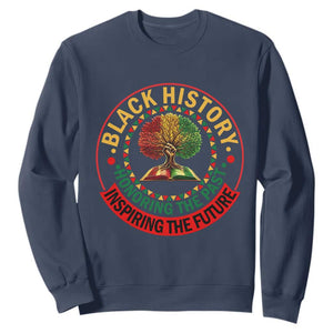 Black History Month Quote Sweatshirt Honoring The Past Inspiring The Future Gift TS12 Navy Print Your Wear