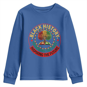 Black History Month Quote Youth Sweatshirt Honoring The Past Inspiring The Future Gift TS12 Royal Blue Print Your Wear