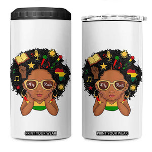 My Roots Black History Culture Pride 4 in 1 Can Cooler Tumbler African American Heritage TS12 One Size: 16 oz White Print Your Wear