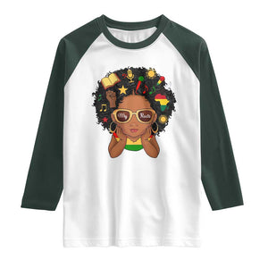 My Roots Black History Culture Pride Raglan Shirt African American Heritage TS12 White Dark Forest Green Print Your Wear