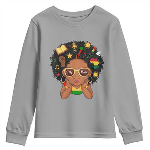 My Roots Black History Culture Pride Youth Sweatshirt African American Heritage TS12 Sport Gray Print Your Wear
