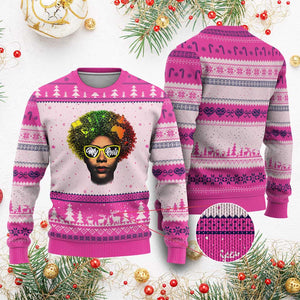 Black History Month Ugly Christmas Sweater My Roots African American Pride Gift TS12 Hot Pink Print Your Wear