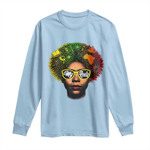 Black History Month Long Sleeve Shirt My Roots African American Pride Gift TS12 Light Blue Print Your Wear