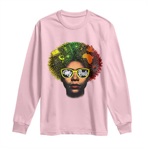 Black History Month Long Sleeve Shirt My Roots African American Pride Gift TS12 Light Pink Print Your Wear