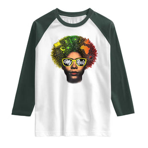 Black History Month Raglan Shirt My Roots African American Pride Gift TS12 White Dark Forest Green Print Your Wear