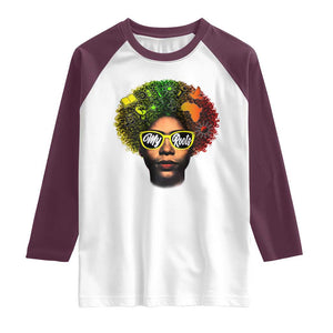 Black History Month Raglan Shirt My Roots African American Pride Gift TS12 White Maroon Print Your Wear