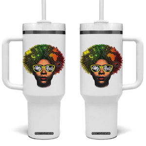 Black History Month Tumbler With Handle My Roots African American Pride Gift TS12 One Size: 40 oz White Print Your Wear
