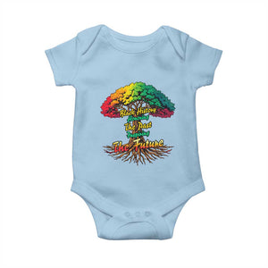 Black History Month Quote Baby Onesie Inspiring The Future Honoring The Past TS12 Light Blue Print Your Wear
