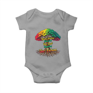 Black History Month Quote Baby Onesie Inspiring The Future Honoring The Past TS12 Sport Gray Print Your Wear