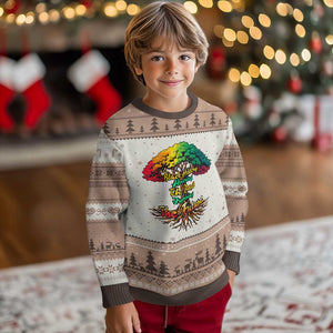 Black History Month Quote Ugly Christmas Sweater Inspiring The Future Honoring The Past TS12 Mocha Mousse Print Your Wear