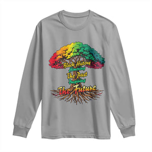 Black History Month Quote Long Sleeve Shirt Inspiring The Future Honoring The Past TS12 Sport Gray Print Your Wear
