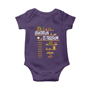 Education Is Freedom Baby Onesie African American History Africa Map Books TS12 Purple Print Your Wear
