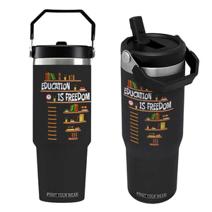 Education Is Freedom Flip Straw Tumbler African American History Africa Map Books TS12 One Size: 30 oz Black Print Your Wear