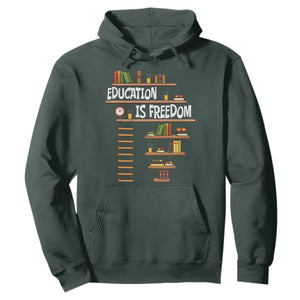 Education Is Freedom Hoodie African American History Africa Map Books TS12 Dark Forest Green Print Your Wear