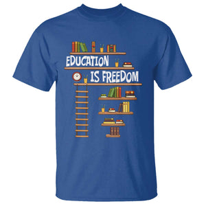 Education Is Freedom T Shirt African American History Africa Map Books TS12 Royal Blue Print Your Wear