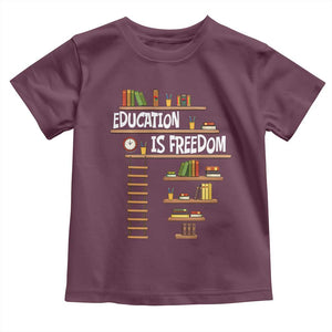 Education Is Freedom Toddler T Shirt African American History Africa Map Books TS12 Maroon Print Your Wear